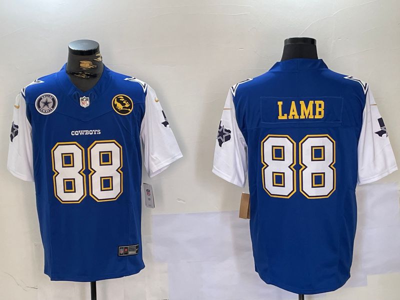 Men Dallas Cowboys #88 Lamb Blue five generations 2024 Nike Vapor Limited NFL Jersey style 3->dallas cowboys->NFL Jersey